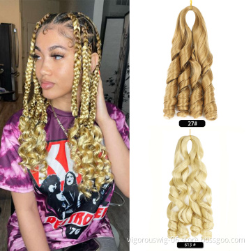 Synthetic material crochet loose wave tape blonde curly permanent recycled packaging 613 synthetic hair braids hair extensions